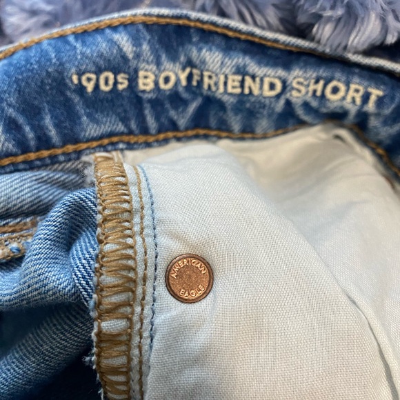 American Eagle Outfitters Blue Distressed Jean Shorts - Picture 4 of 5
